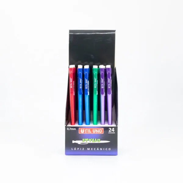 LAPIZ MECANICO 0,7 MM FINO PLASTICO X 24 UND