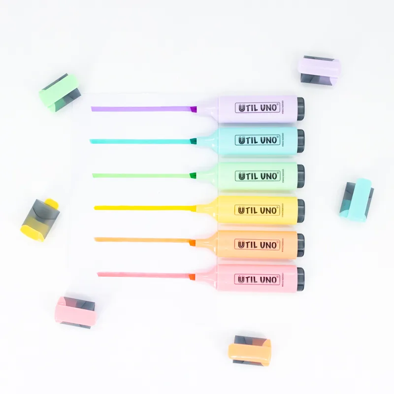 Resaltadores Color pastel chatos por 6 und - Imagen 2