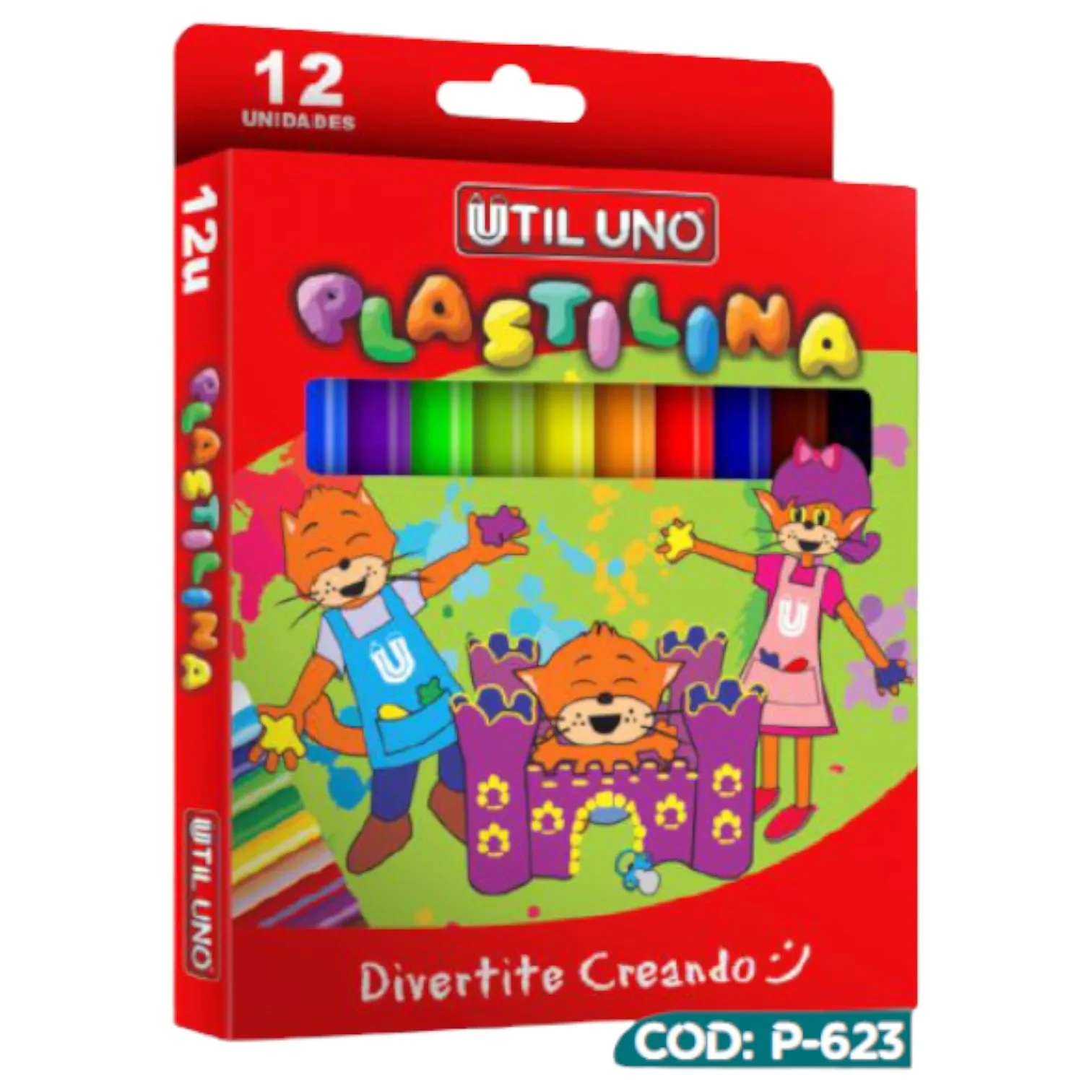 PLASTILINA DE COLORES X 12 U