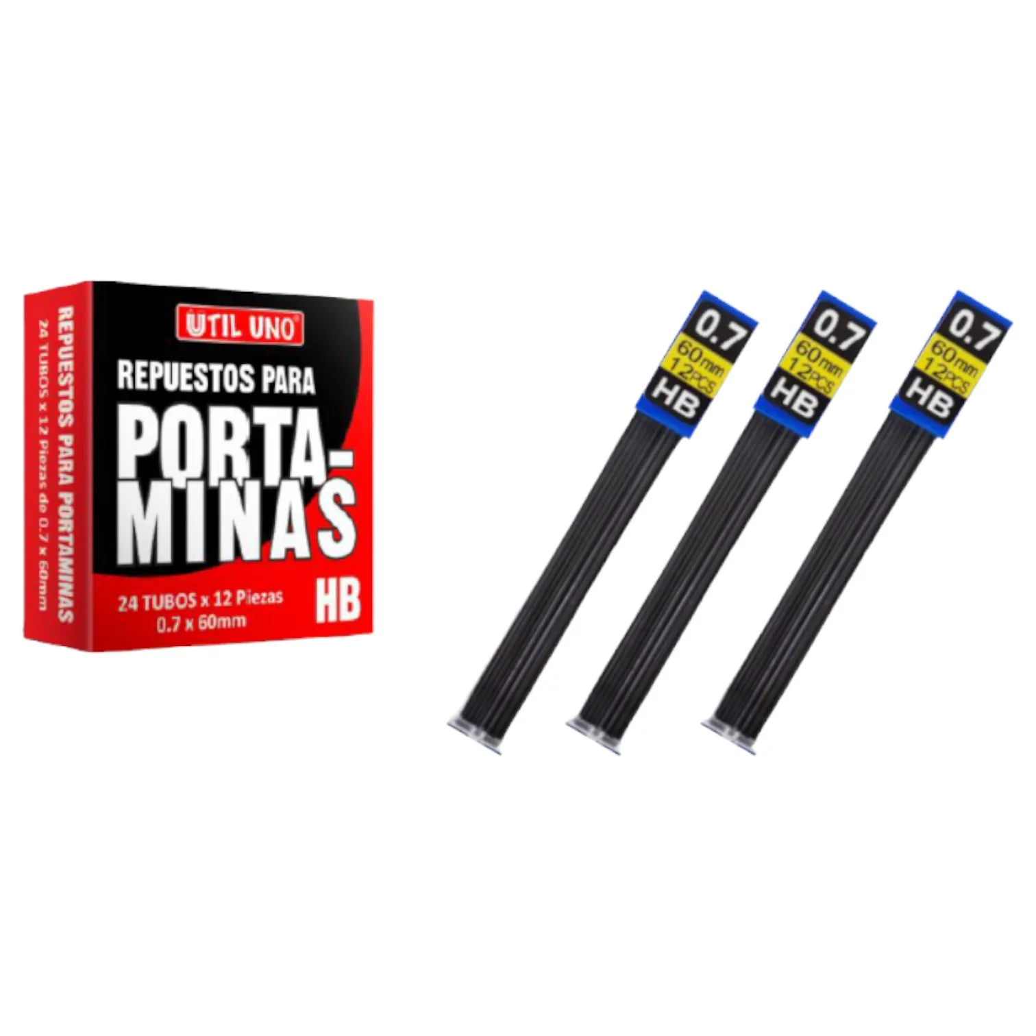 TUBO DE MINAS PARA LAPIZ MECANICO X 12 UND