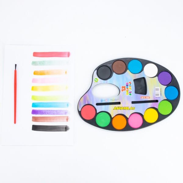 ACUARELAS DE COLORES X 12 U CON PINCEL - Imagen 2