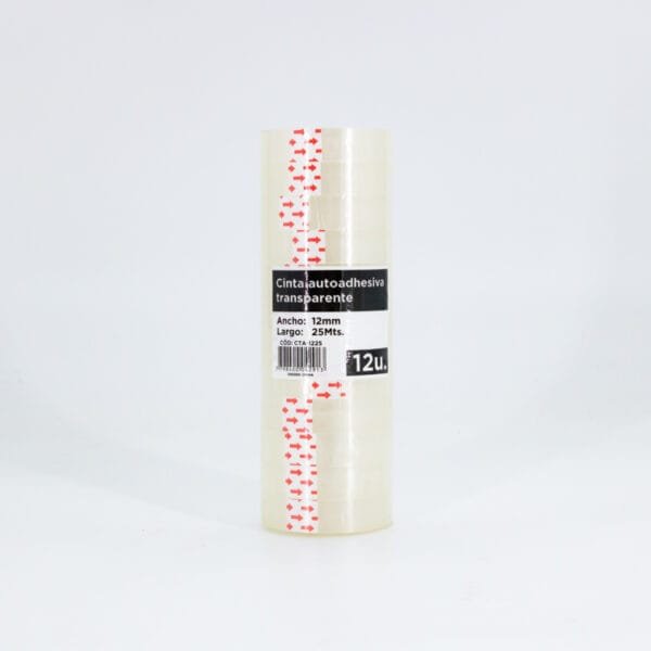 CINTA ADHESIVA TRANSPARENTE 12MM X 25 M