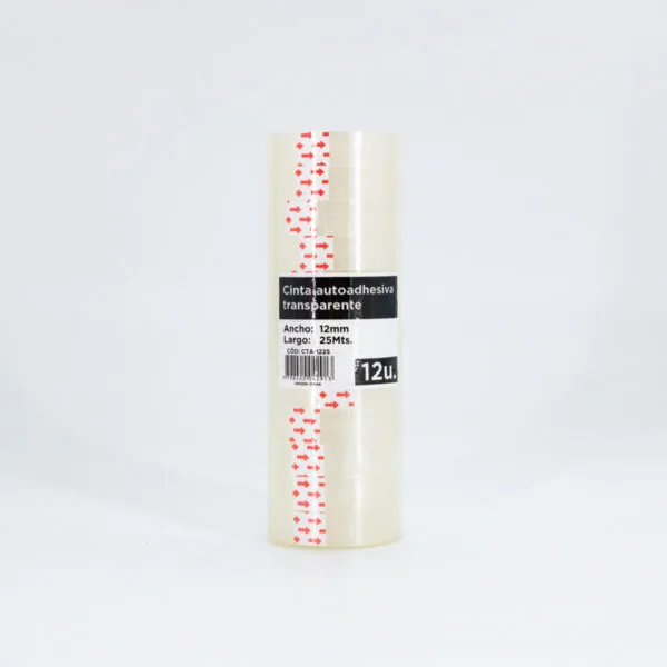 CINTA ADHESIVA TRANSPARENTE 12MM X 25 M