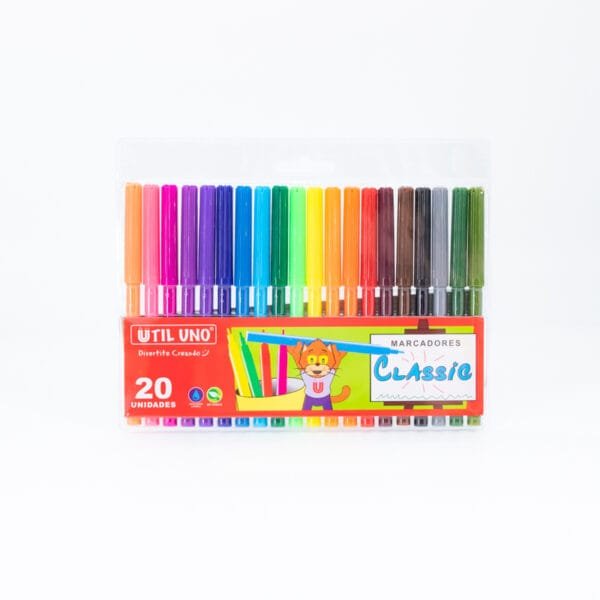 MARCADORES DE COLORES LARGOS CLASICOS X 20 UND