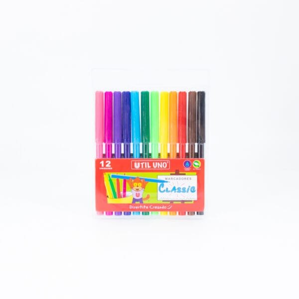 MARCADORES DE COLORES LARGOS CLASICOS X 12 UND