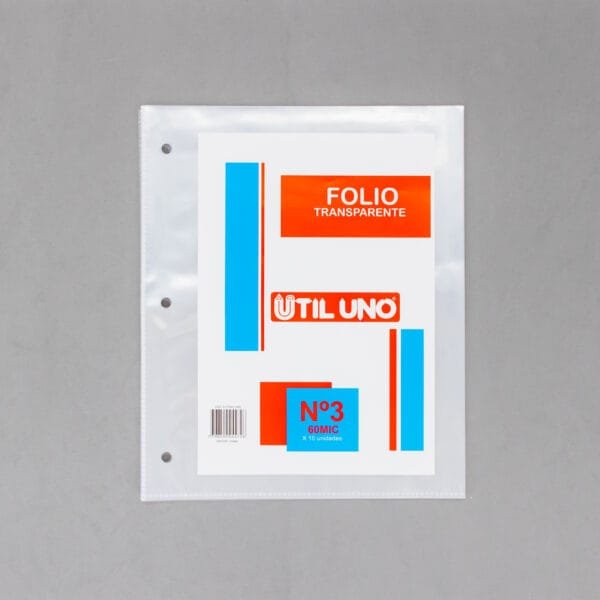 FOLIO TRANSPARENTE Nº3 60Mic x 10u y 100 u - Imagen 3