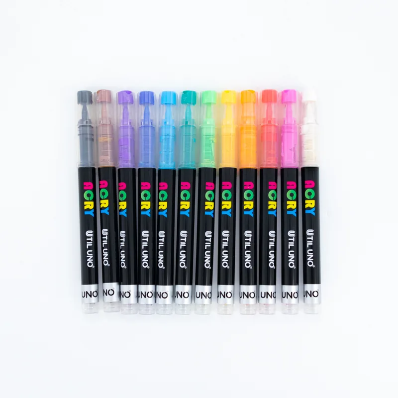 Marcadores acrílico punta pincel x12 colores - Imagen 2