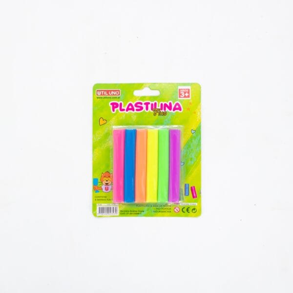 PLASTILINA DE COLORES FLUO x6u