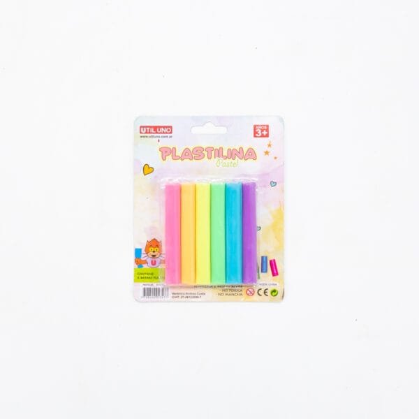 PLASTILINA DE COLORES PASTELES x6u
