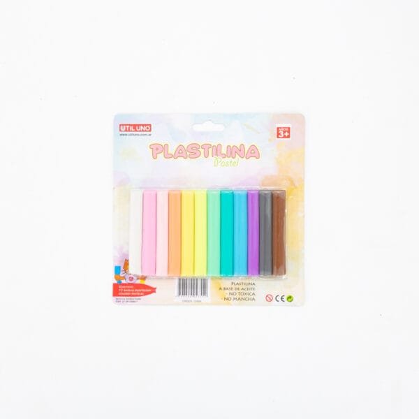 PLASTILINA DE COLORES PASTELES x12u