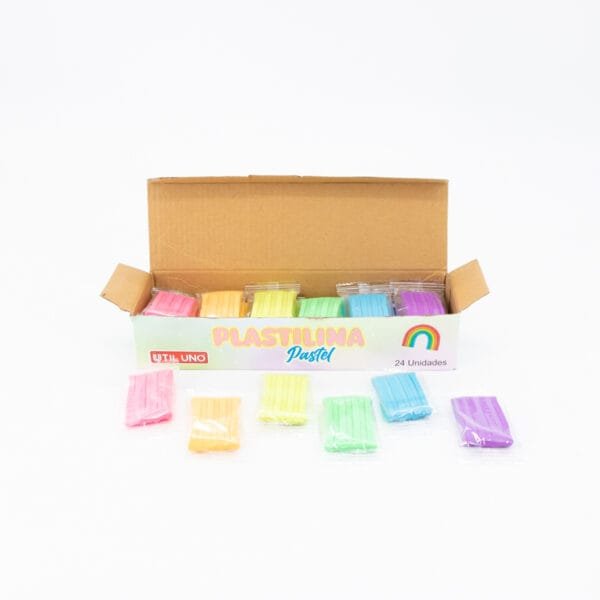 PLASTILINA DE COLORES PASTELES x24u