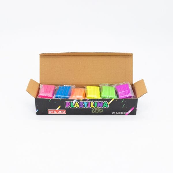 PLASTILINA DE COLORES FLUO x24u - Imagen 2