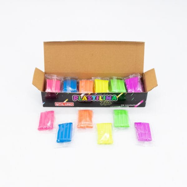 PLASTILINA DE COLORES FLUO x24u